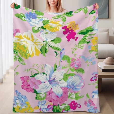 Couverture de lit en polaire, jeté doux et chaud idéal pour le printemps, légère et luxueuse en microfibre de polyester, décoration intérieure, cadeau adapté pour lui et elle,6080 pouces (1/4)