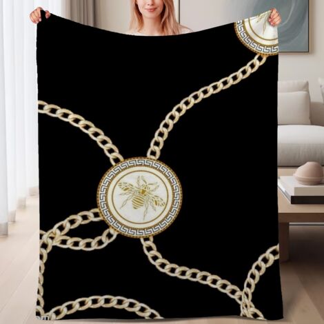 Couverture de lit en polaire, jeté doux et chaud pour le printemps, légère et luxueuse en microfibre de polyester, décoration pour chambre et salon, cadeau attentionné pour hommes et femmes,6080 pouce (1/4)