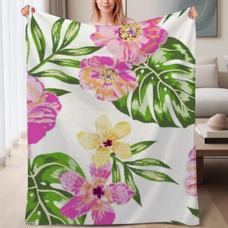 Couverture de lit en polaire, jeté doux et chaud idéal pour le printemps, légère et luxueuse en microfibre de polyester, décoration intérieure cosy, cadeau adapté pour lui et elle,6080 pouces (1/4)