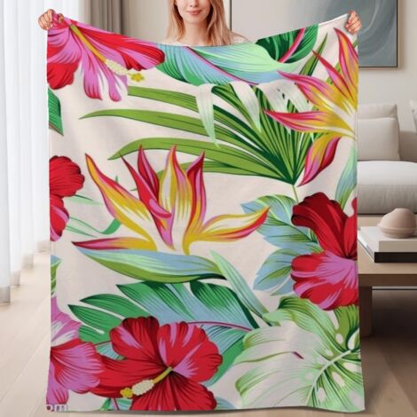 Couverture de lit en polaire, jeté doux et chaud pour le printemps, légère et luxueuse en microfibre de polyester, décoration pour chambre et salon, excellent cadeau pour tous,6080 pouces (1/4)