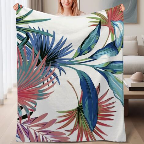 Couverture de lit en polaire, jeté doux et chaud pour le printemps, légère et luxueuse en microfibre de polyester, décoration intérieure, ajout parfait à la décoration intérieure, cadeau parfait pour  (1/4)