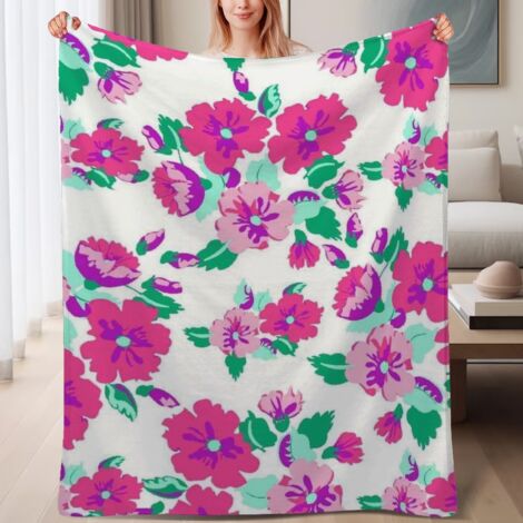 Couverture de lit en polaire, jeté doux et chaud pour le printemps, légère et luxueuse en microfibre de polyester, décoration pour chambre et salon, ajout parfait à la décoration, cadeau parfait pour (1/4)