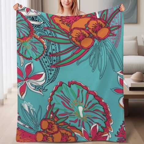 Couverture de lit en polaire, jeté doux et chaud pour le printemps, légère et luxueuse en microfibre de polyester, décoration élégante pour la maison, cadeau pour hommes et femmes,6080 pouces (1/4)