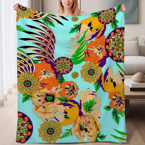 Couverture de lit en polaire, jeté doux et chaud de printemps, légère et luxueuse en microfibre de polyester, décoration intérieure cosy, cadeau idéal pour tout le monde,6080 pouces (1/4)