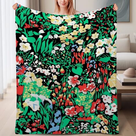 Couverture de lit en polaire, jeté doux et chaud de printemps, légère et luxueuse en microfibre de polyester, décoration intérieure, cadeau parfait pour lui et elle,6080 pouces (1/4)