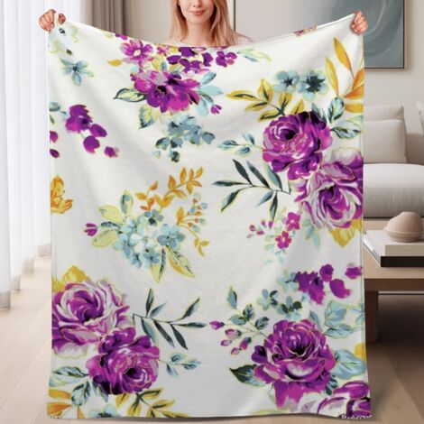 Couverture de lit en polaire, jeté doux et chaud idéal pour le printemps, légère et luxueuse en microfibre de polyester, décoration intérieure cosy, ajout parfait à la décoration intérieure, cadeau ad (1/4)