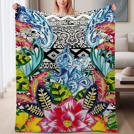 Couverture de lit en polaire, jeté doux et chaud idéal pour le printemps, légère et luxueuse en microfibre de polyester, décoration intérieure cosy, cadeau attentionné pour tout le monde,6080 pouces (1/4)