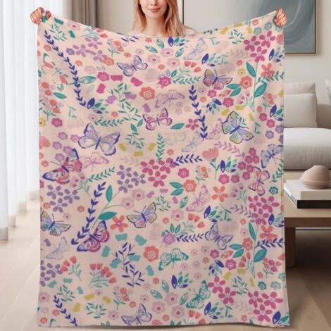 Couverture de lit en polaire, jeté doux et chaud de printemps, légère et luxueuse en microfibre de polyester, décoration intérieure cosy et élégante, cadeau parfait pour lui et elle,6080 pouces (1/4)