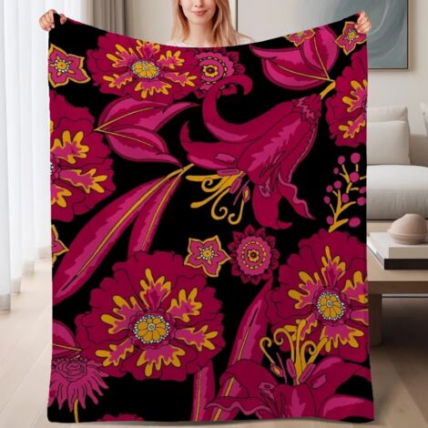 Couverture de lit en polaire, jeté doux et chaud de printemps, légère et luxueuse en microfibre de polyester, décoration intérieure, ajout parfait à la décoration intérieure, excellent cadeau pour lui (1/4)