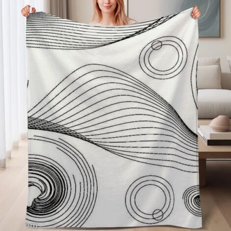 Couverture de lit en polaire, douce, chaude et légère pour le printemps en microfibre polyester,6080 pouces (1/4)