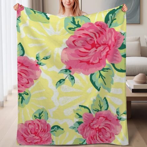 Couverture de lit en polaire, jeté doux et chaud pour le printemps, légère et luxueuse en microfibre de polyester, décoration intérieure cosy, ajout parfait à la décoration intérieure, cadeau pour hom (1/4)