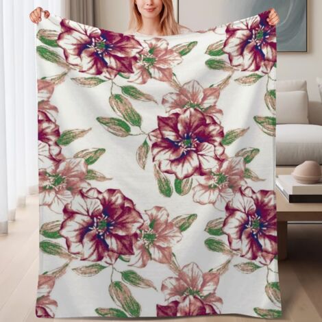 Couverture de lit en polaire, jeté doux et chaud de printemps, légère et luxueuse en microfibre de polyester, décoration intérieure, ajout élégant à la décoration intérieure, cadeau attentionné pour t (1/4)
