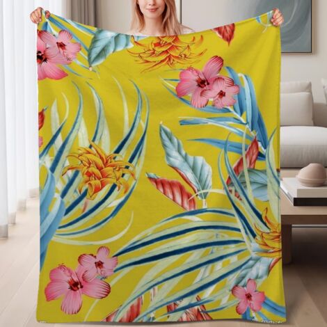 Couverture de lit en polaire, jeté doux et chaud pour le printemps, légère et luxueuse en microfibre de polyester, décoration pour chambre et salon, ajout parfait à la décoration, excellent cadeau pou (1/4)