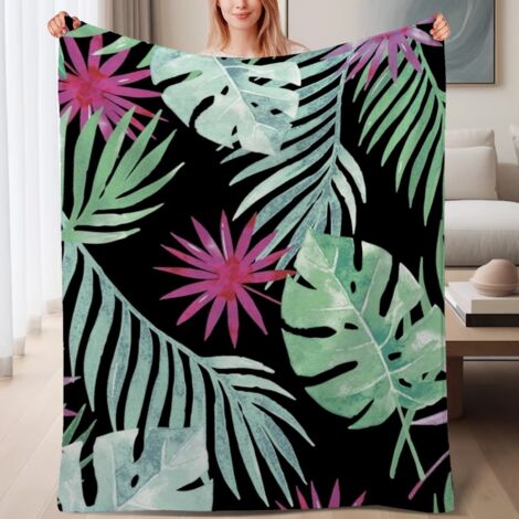 Couverture de lit en polaire, jeté doux et chaud pour le printemps, légère et luxueuse en microfibre de polyester, décoration intérieure cosy et élégante, excellent cadeau pour lui et elle,6080 pouces (1/4)