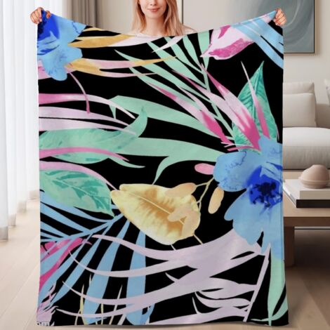 Couverture de lit en polaire, jeté doux et chaud pour le printemps, légère et luxueuse en microfibre de polyester, décoration pour chambre et salon, cadeau idéal pour lui elle,6080 pouces (1/4)