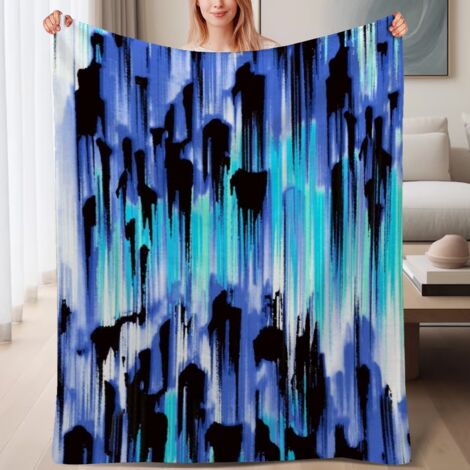 Couverture de lit en polaire, jeté doux et chaud idéal pour le printemps, légère et luxueuse en microfibre de polyester, décoration intérieure cosy et élégante, ajout parfait à la décoration, cadeau a (1/4)