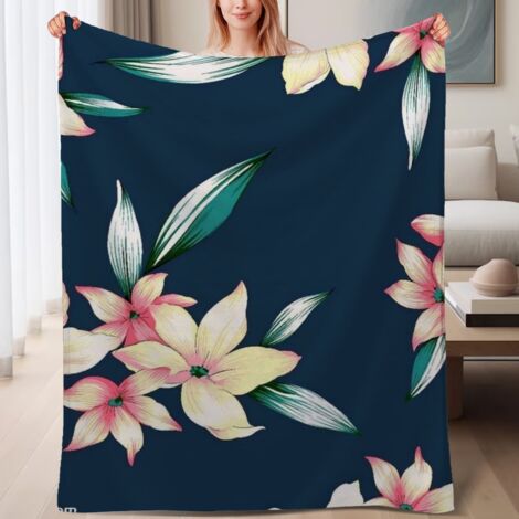 Couverture de lit en polaire, jeté doux et chaud pour le printemps, légère et luxueuse en microfibre de polyester, décoration pour chambre et salon, cadeau idéal pour hommes femmes,6080 pouces (1/4)