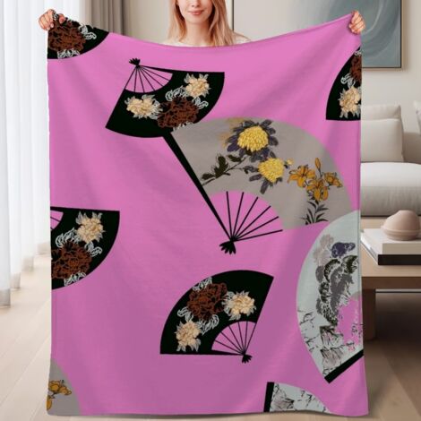 Couverture de lit en polaire, jeté doux et chaud idéal pour le printemps, légère et luxueuse en microfibre de polyester, décoration pour chambre et salon, cadeau parfait pour tous,6080 pouces (1/4)