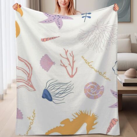 Couverture de lit en polaire, jeté doux et chaud de printemps, légère et luxueuse en microfibre de polyester, décoration intérieure cosy et élégante, cadeau adapté pour hommes femmes,6080 pouces (1/4)