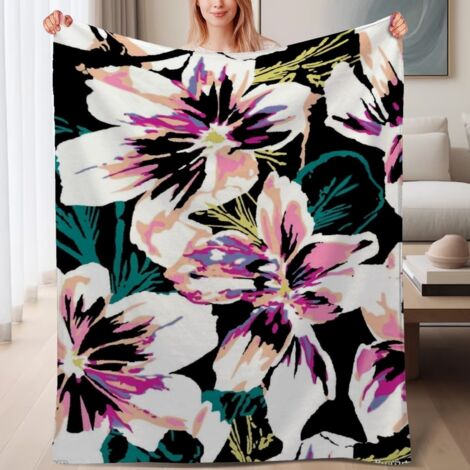 Couverture de lit en polaire, jeté doux et chaud pour le printemps, légère et luxueuse en microfibre de polyester, décoration pour chambre et salon, ajout parfait à la décoration, cadeau idéal pour ho (1/4)