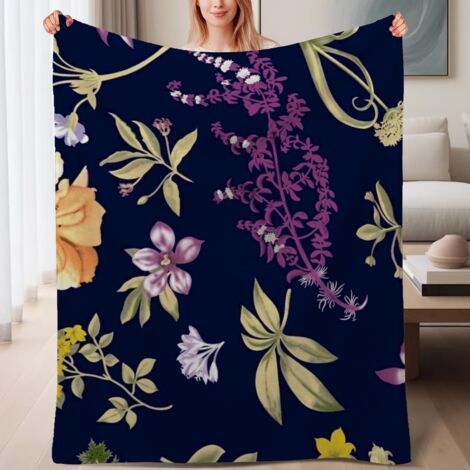 Couverture de lit en polaire, jeté doux et chaud pour le printemps, légère et luxueuse en microfibre de polyester, décoration intérieure cosy, cadeau adapté pour hommes et femmes,6080 pouces (1/4)