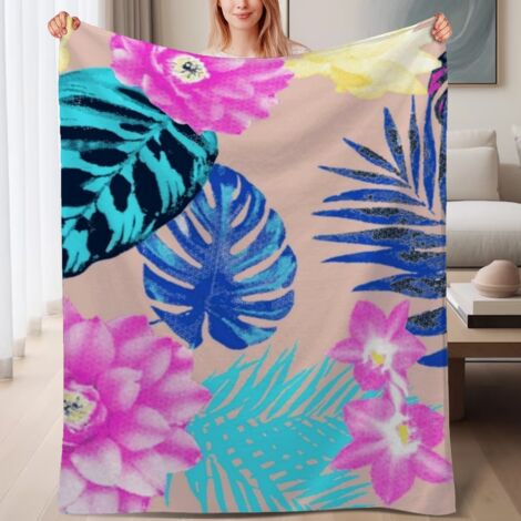 Couverture de lit en polaire, jeté doux et chaud de printemps, légère et luxueuse en microfibre de polyester, décoration intérieure cosy et élégante, ajout parfait à la décoration intérieure, cadeau p (1/4)