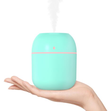Azouakn Humidificateur portable automatique, mini-humidificateur USB, humidificateur d'intérieur, 2 modes, ultra-silencieux, câble USB inclus, vert, 220 ml (1/5)