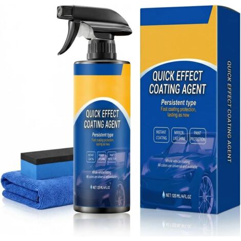 Spray de Revêtement Auto Quick Effect – Protection et Brillance Instantanée de la Peinture, Lavage Sans Eau, Polish et Nettoyant Vitres, Action Rapide