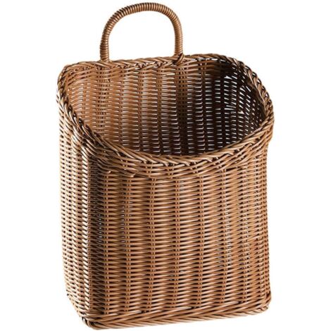 Panier Suspendu en Osier Tressé – Panier Murale en Rotin Fait Main pour Porte, Jardin et Décoration Maison Style Ferme