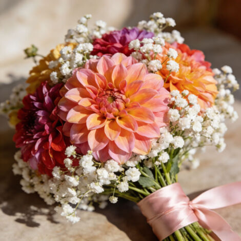 Kit romantique – Dahlia + Gypsophile blanche – 300 graines chaque – Parfait pour bouquets et massifs (1/5)