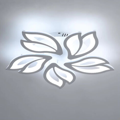 Plafonnier moderne LED 65W – 6450 lumens – Lampe de salon en acrylique design pétales – 6500K blanc froid (1/5)