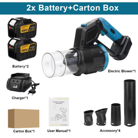 Turbo air électrique – 35 000 tr/min – Sans balais – Makita 18V – Lot 2 accus – Nettoyage atelier/jardin (1/5)