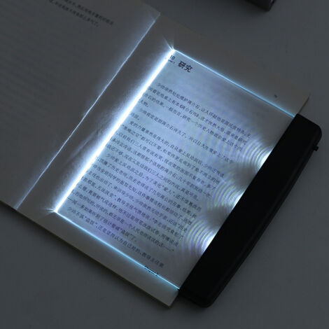 Liseuse LED pour livre – éclairage uniforme pleine page – lampe de lecture sur piles – idéale pour le lit,Noir