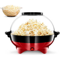 Machine à Pop-Corn - Appareil à Pop-Corn - Machine à Pop-Corn à Air Chaud Rapide - Sans Huile, sans Graisse - avec Tasse à Mesurer et Couvercle Supérieur Amovible - Revêtement Rouge Rétro