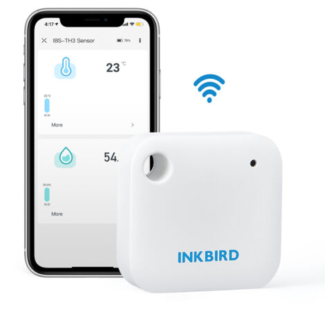 Thermomètre Hygromètre Intérieur INKBIRD IBS-TH3 WIFI Moniteur 2 en 1 Enregistreur Température Humidité Alarme Contrôle APP Auto