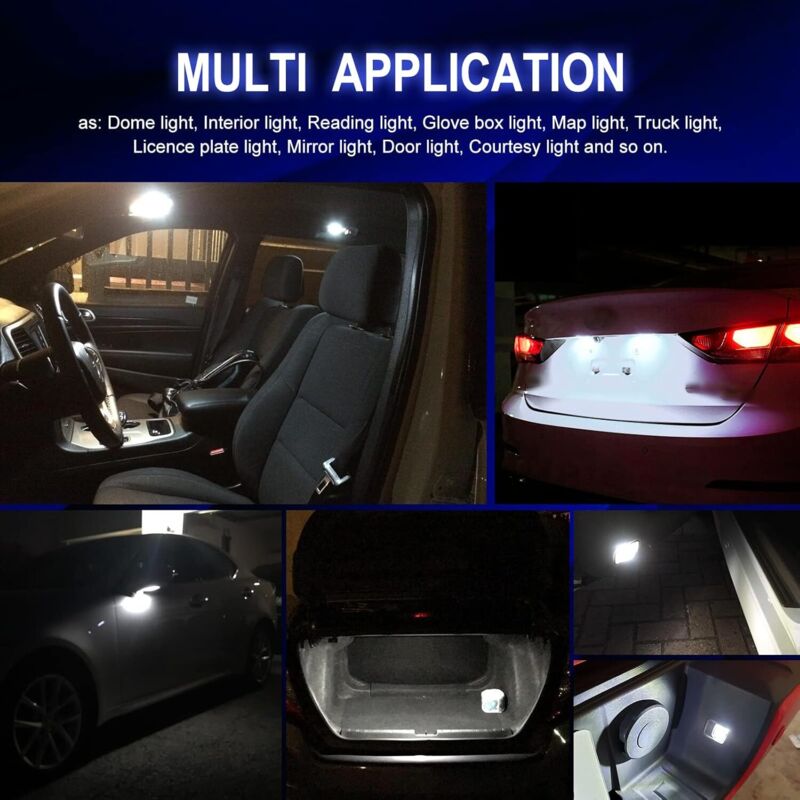 thumbnail image 2 of 2x 31mm Soffitte 6 LED 5630 COB 12V White Interior Lamp For Car - 6500 Lumens 2 of 5