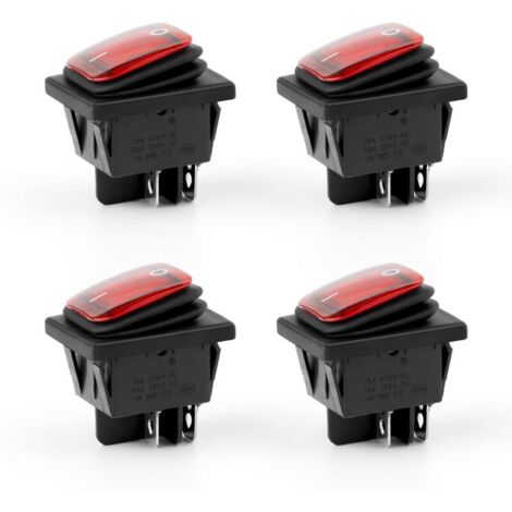 4 Schalter, wasserdichter Wippschalter, AC 16 A/250 V, 20 A/125 V, 4-polig, 2 Positionen, Wippschalter für Schalttafelmontage für elektrische Produkte