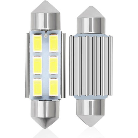 4 Stück C5w LED 36 mm 5630 SMD 6 LED-Glühbirne Kuppellampe Soffitte C5w Led DC 12 V Weiß Auto