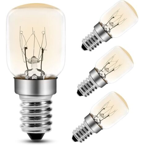 Glühbirne für den Ofen, 25 W, 300 Grad, E14, T25, Glühlampe, 2700 K, warmweiß, dimmbar, Zwergglühbirnen für Backofen, Mikrowelle, Salzlampe, 4 Stück