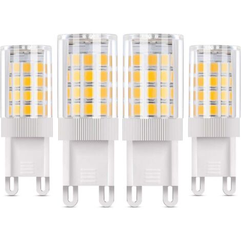 G9-LED-Lampe, 5 W, entspricht 50 W Halogenlampen, 4 Stück warmweiße 3000 K-LED-Lampen, 360° Abstrahlwinkel, AC85–220 V, 360 lm, nicht dimmbar