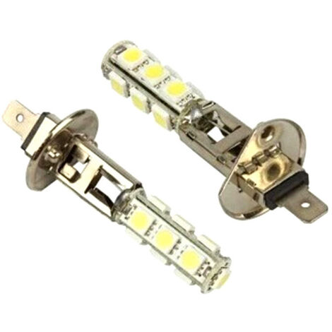 2 Stück Auto H1 13 SMD 5050 LED weiß Kopf Nebelscheinwerfer Scheinwerferlampe Glühbirne 12 V, Autoscheinwerfer Lenklampe Bremssignal Rückfahrlicht (weiß)