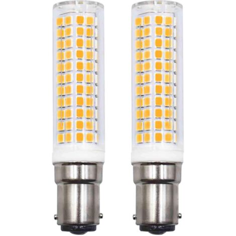 2er-Set B15d-LED-Leuchtmittel, Ersatz, 75 W, 90 W, 80 W, Warmweiß, 3000 K, 220 V, 230 V, 890 lm, 7 W, Wandleuchte für Wohnzimmer, Kronleuchter, Nähmaschine [Energieklasse E]