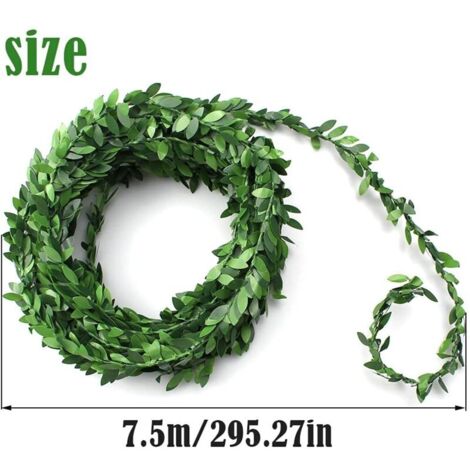 2 Stck 7,5 m knstliche Bltter-Girlande, knstlicher Efeu-Kranz,  knstliche Ranken fr Tr, Fenster, Wand, Fenster, Party, Heimdekoration,  Hochzeit