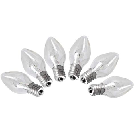 Packung mit 6 Himalaya-Salzlampenbirnen E12, 15 Watt für Raumbeleuchtung, Dekor, 220–240 V NPTERBL