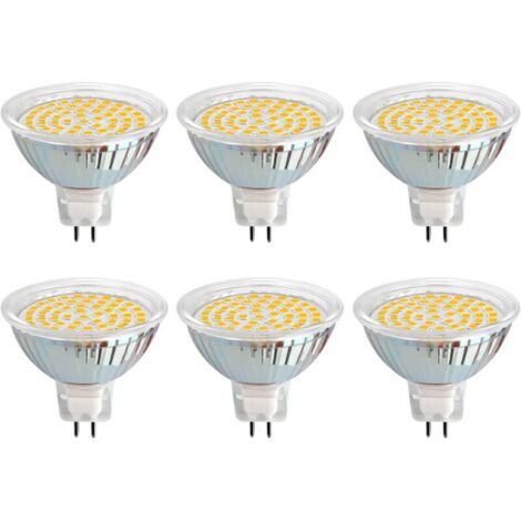 GU5.3 LED-Glühbirne 12V 3W Kaltweiß 6000K, Ø50mm, 120 Grad, GU5.3 30W Äquivalent, 500LM, AC/DC 12V, MR16 GU5.3 LED-Strahler für Küche/Bad/Kleiderschrank, nicht dimmbar, 6er-Set (1/4)