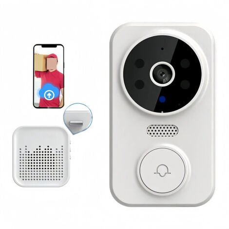 Kabellose smarte Video-Türklingel, HD-Kamera, Bewegungserkennung, Infrarot-Alarm, Sicherheitstürklingel, WLAN (1/5)