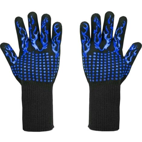 Hitzebeständige Grillhandschuhe bis 800 °C – Schnittfeste L5-Handschuhe – Hochwertige Küchenhandschuhe zum Grillen, Kochen, Backen und Schweißen (1 Paar, 33 cm) (1/5)