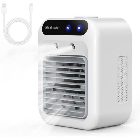 Tragbare Klimaanlage, leise mobile Klimaanlage, 500-ml-Luftkühler, Luftkühler, 2 Geschwindigkeiten + 2 Nebelmodi, 20° Windrichtungsverstellung, Mini-Klimaanlage