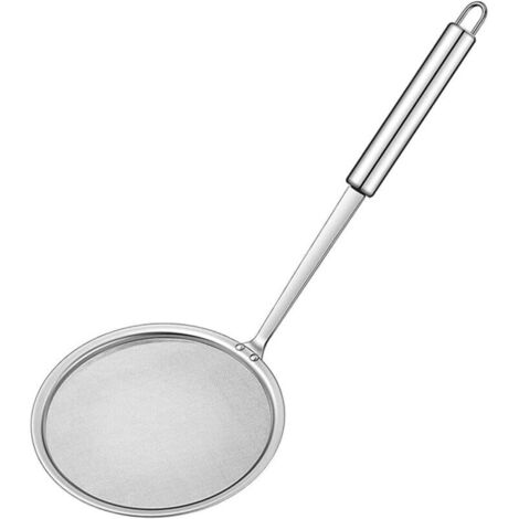 10 cm Edelstahl-Skimmerlöffel, Küchenspinne, Skimmerlöffel, Edelstahl-Skimmersieb, Schaumlöffel für Filterrückstände, Lebensmittelsiebkelle, Kochen von Lebensmitteln (1/5)