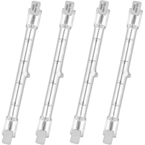 HaloLine Halogenröhre, R7S-Sockel, T3-Halogenröhrenlampe, 230 V, 300 Watt, 118 mm, warmweiß – 2800 K (4 Stück)